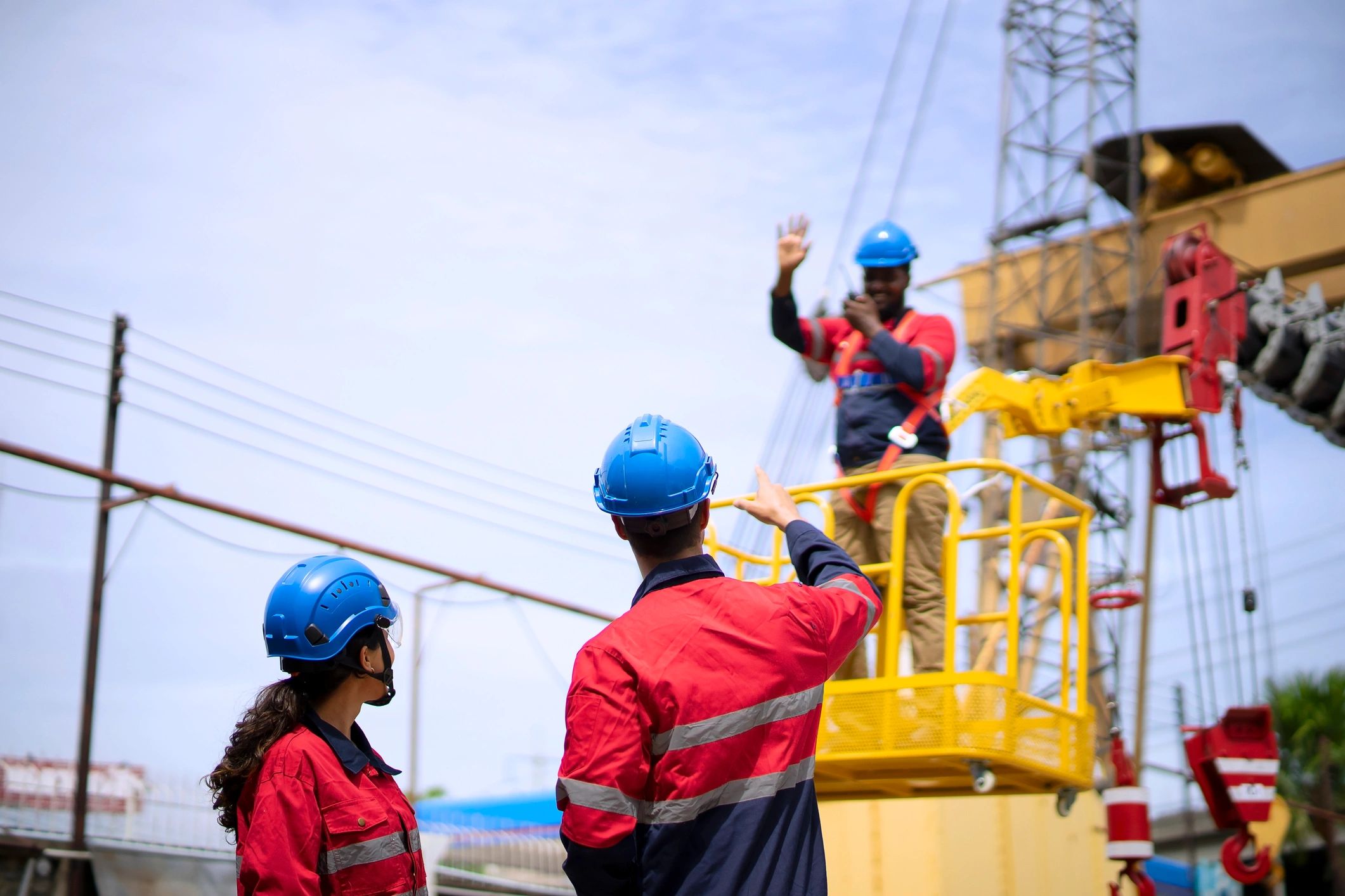 Engineers working at a construction site