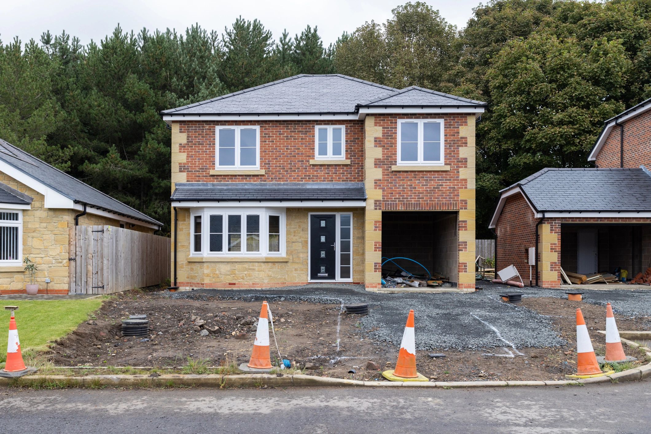 Building under construction on a development site
